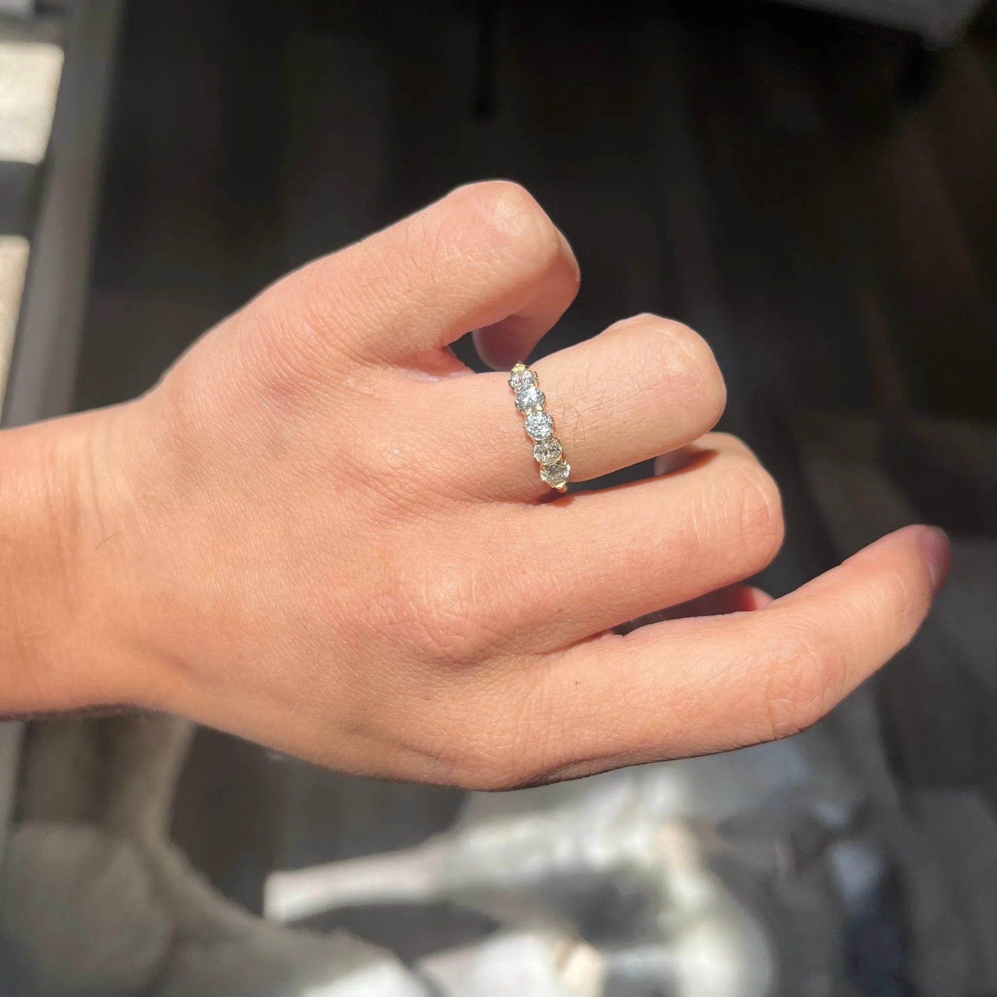 .86ctw Old European Cut Diamond 5-Stone Band
