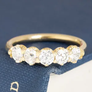 .86ctw Old European Cut Diamond 5-Stone Band