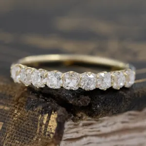 .89ctw Petite Old Mine Cut Diamond Half-Hoop Band