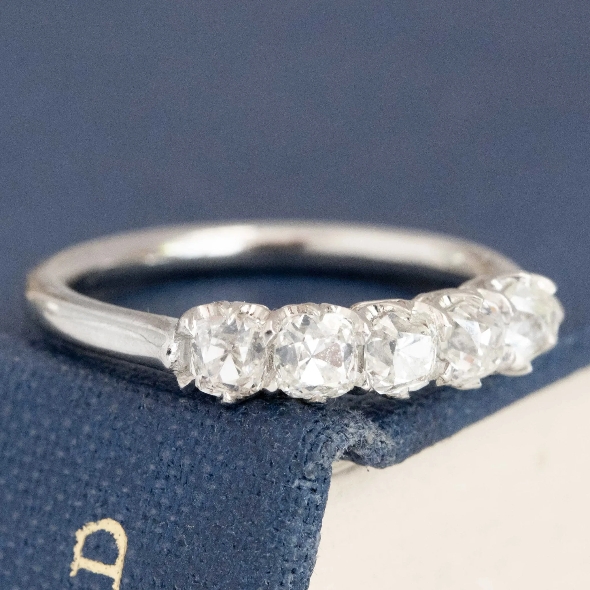 .94ctw Petite Old Mine Cut Diamond 5-Stone Band