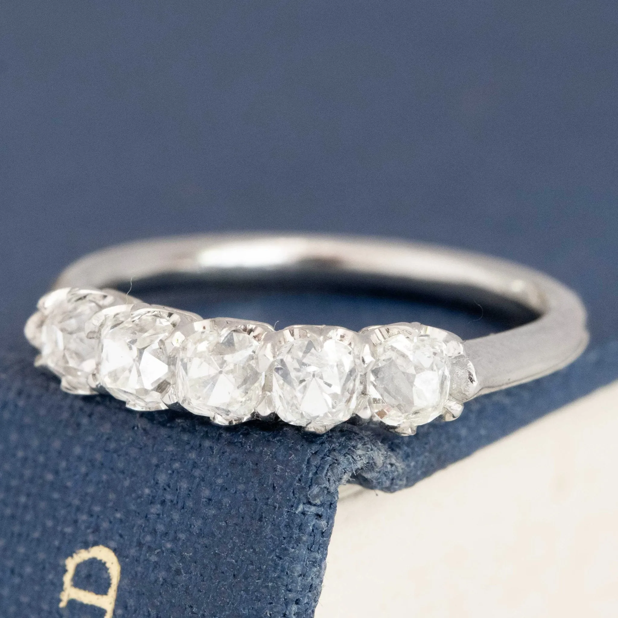 .94ctw Petite Old Mine Cut Diamond 5-Stone Band