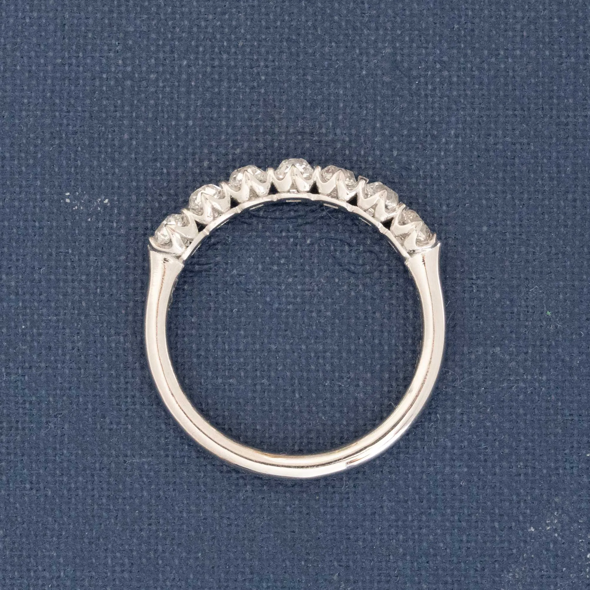 .94ctw Petite Old Mine Cut Diamond Half-Hoop Band