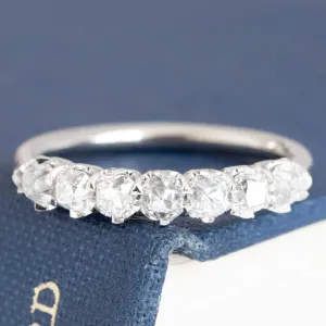 .95ctw Old Mine Cut Diamond 7-Stone Half-Hoop Band