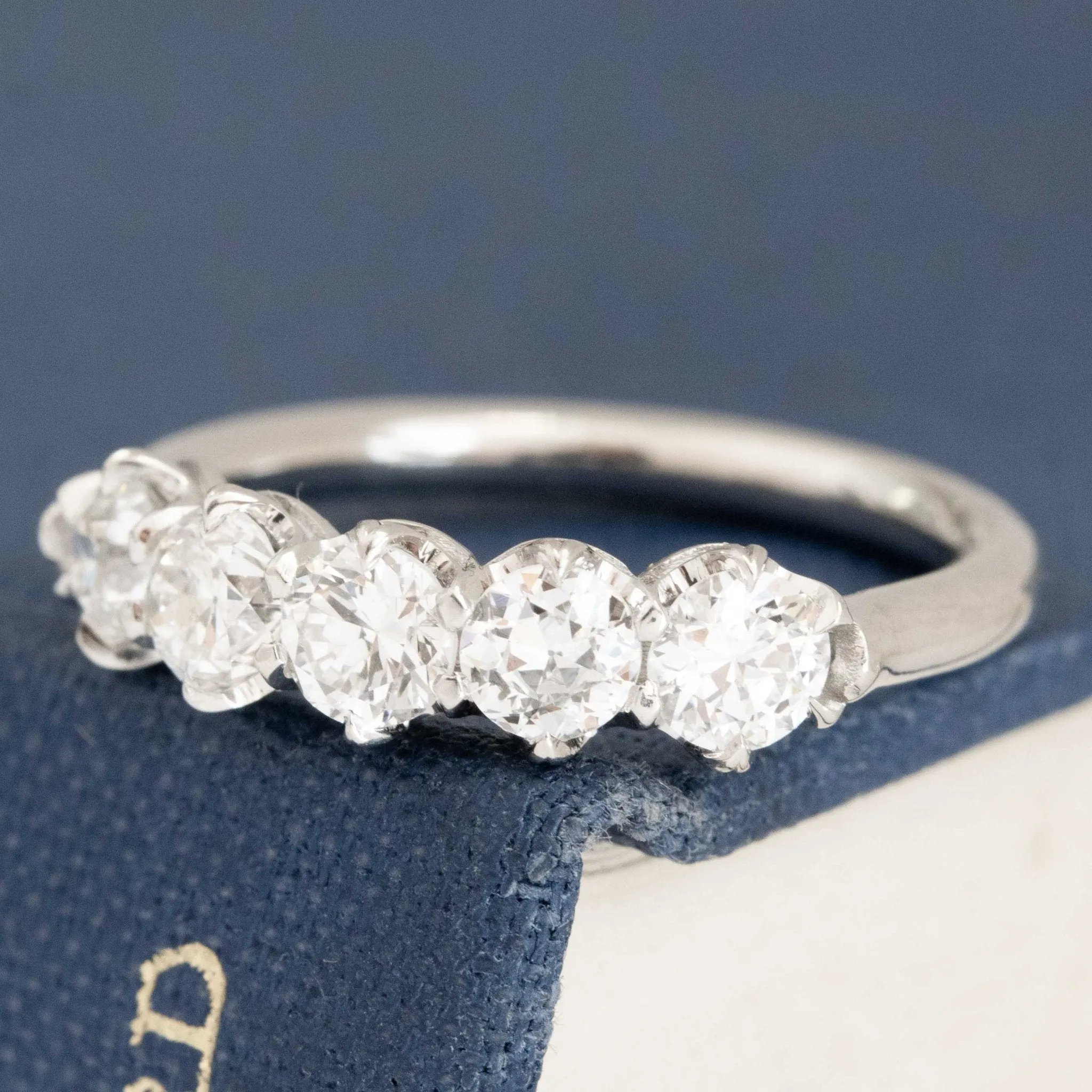 .95ctw Petite Old European Cut Diamond 5-Stone Band