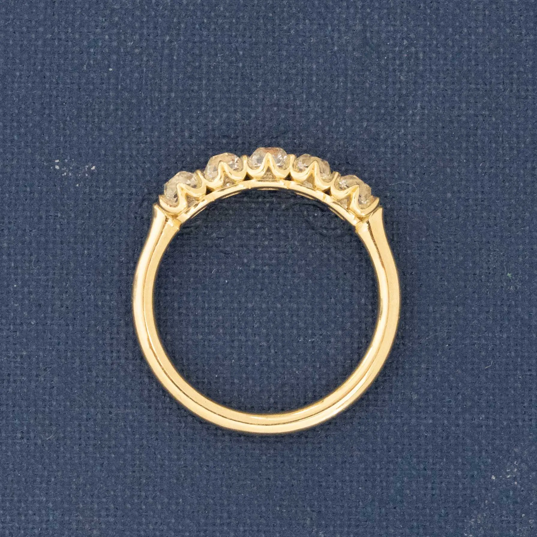 .95ctw Petite Old Mine Cut Diamond 5-Stone Band