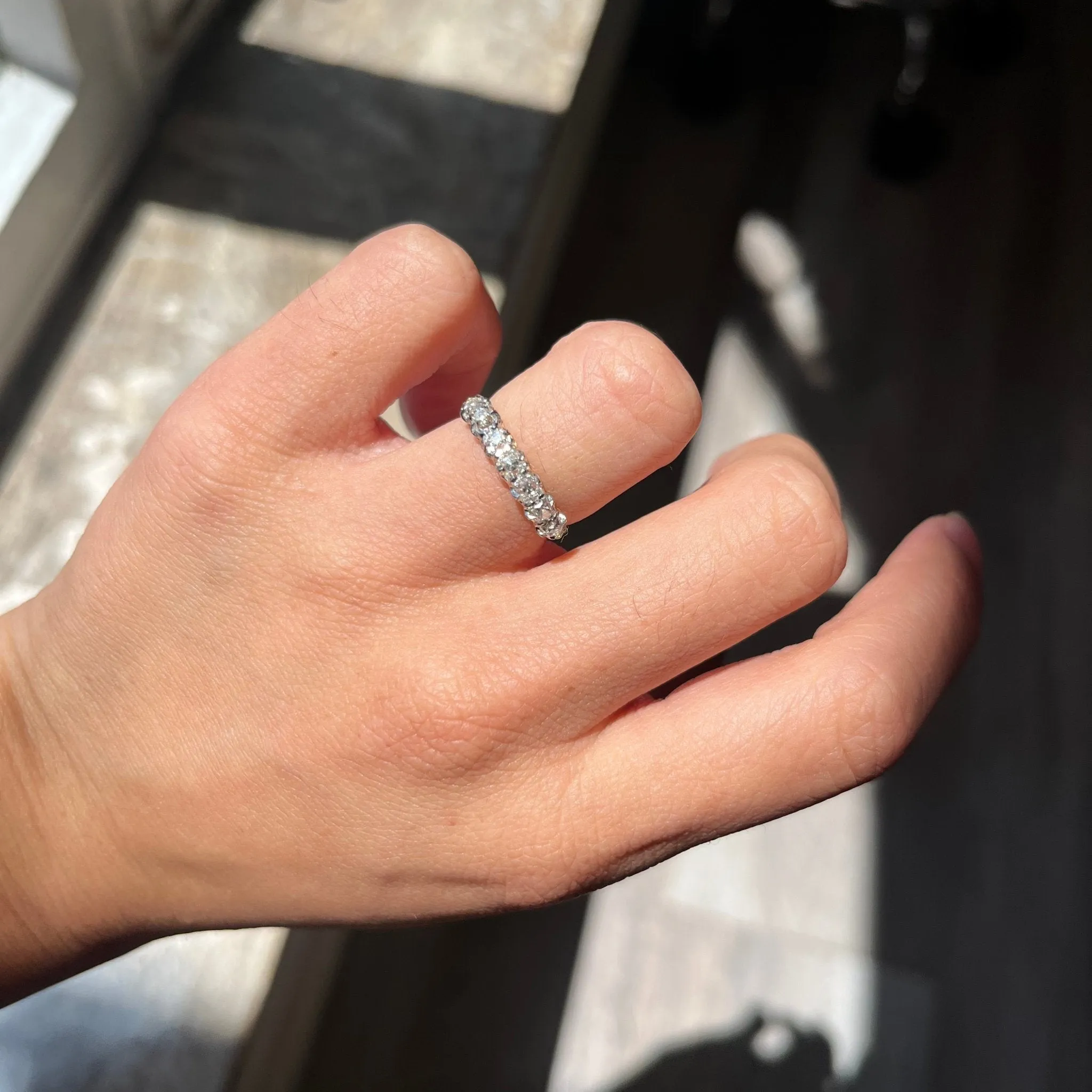 .98ctw Old Mine Cut Diamond 7-Stone Band