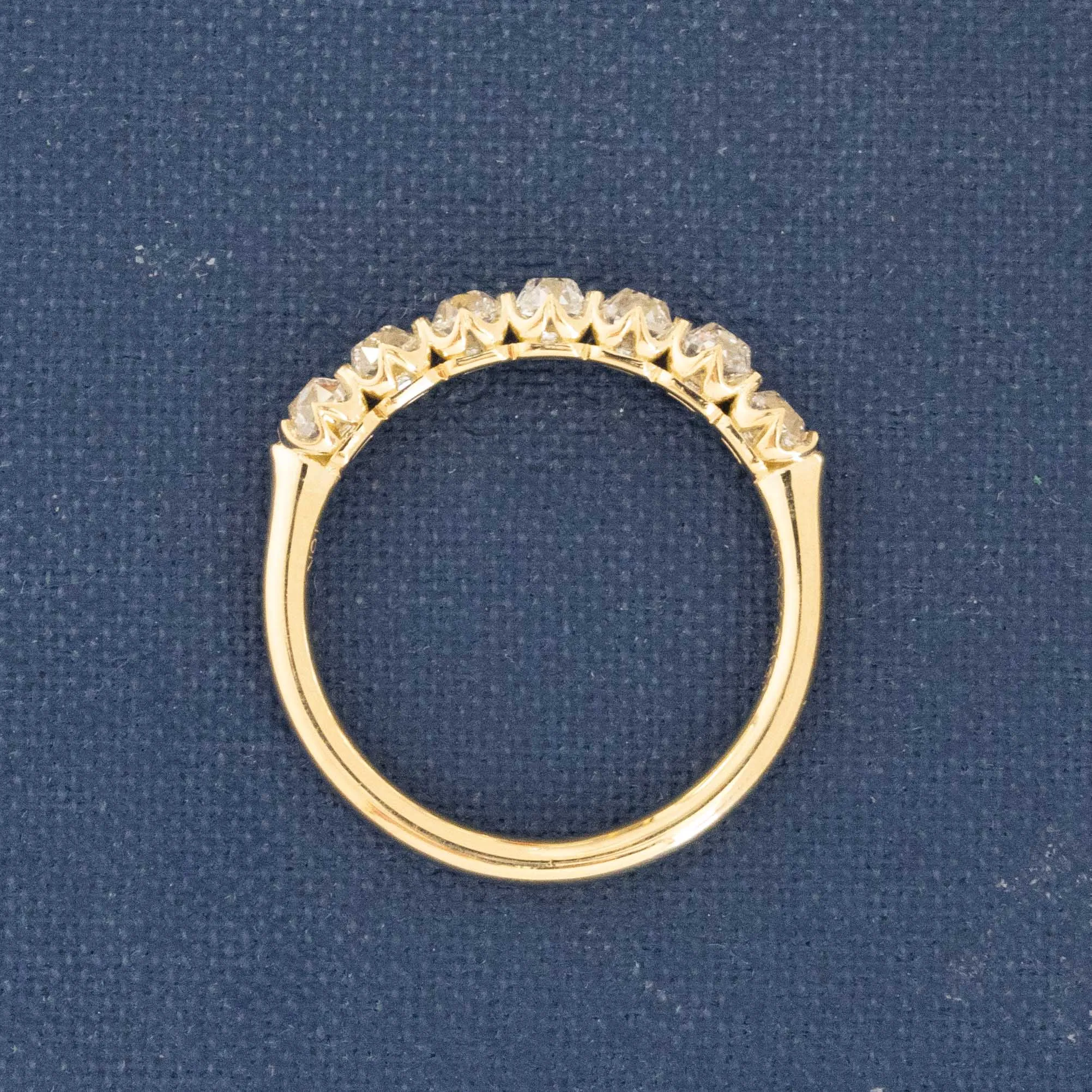 .99ctw Old Mine Cut Diamond 7-Stone Half-Hoop Band