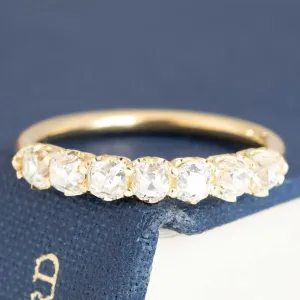 .99ctw Old Mine Cut Diamond 7-Stone Half-Hoop Band