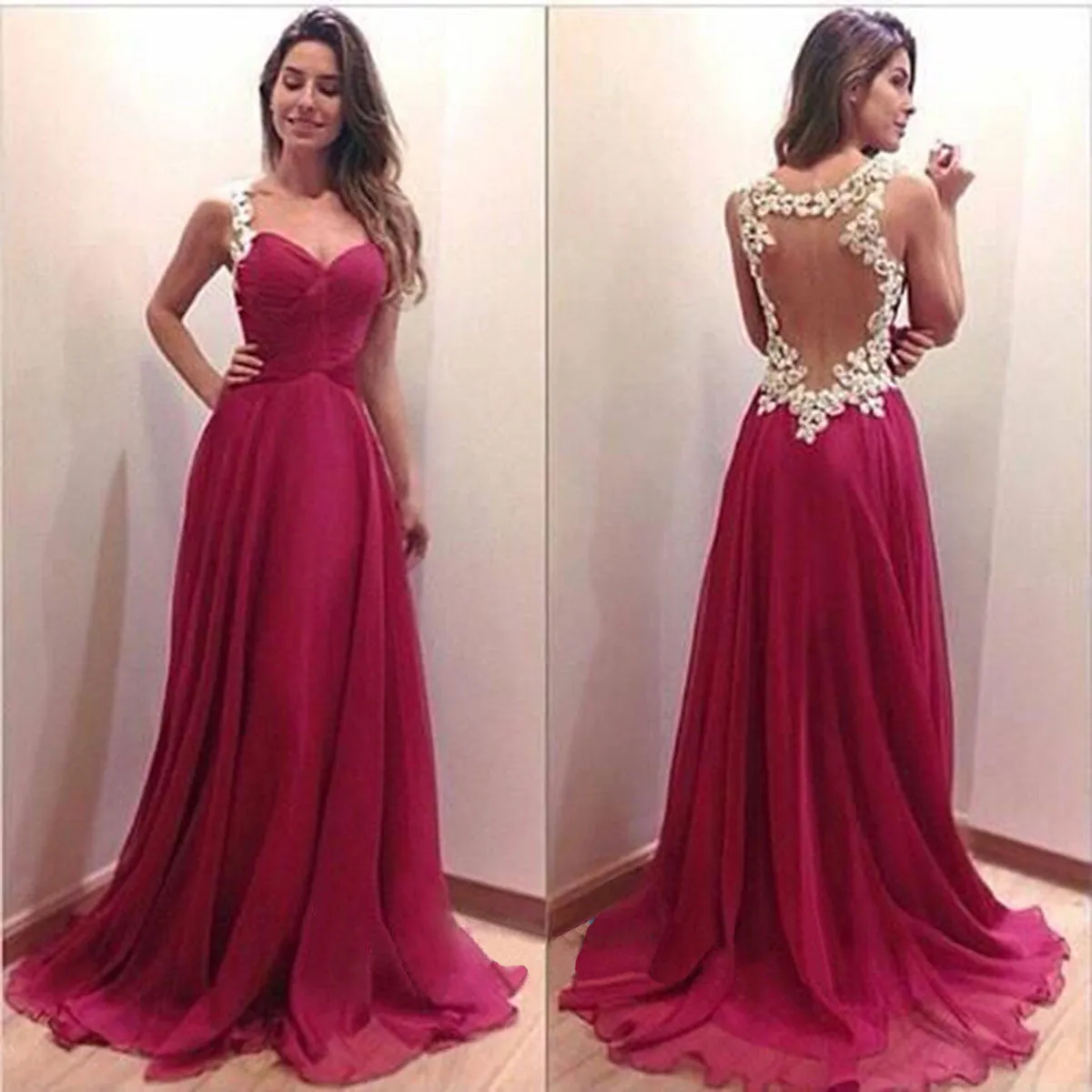 A Line Junior See Through Back Sweet Heart Cheap Long Prom Dresses, BG51095