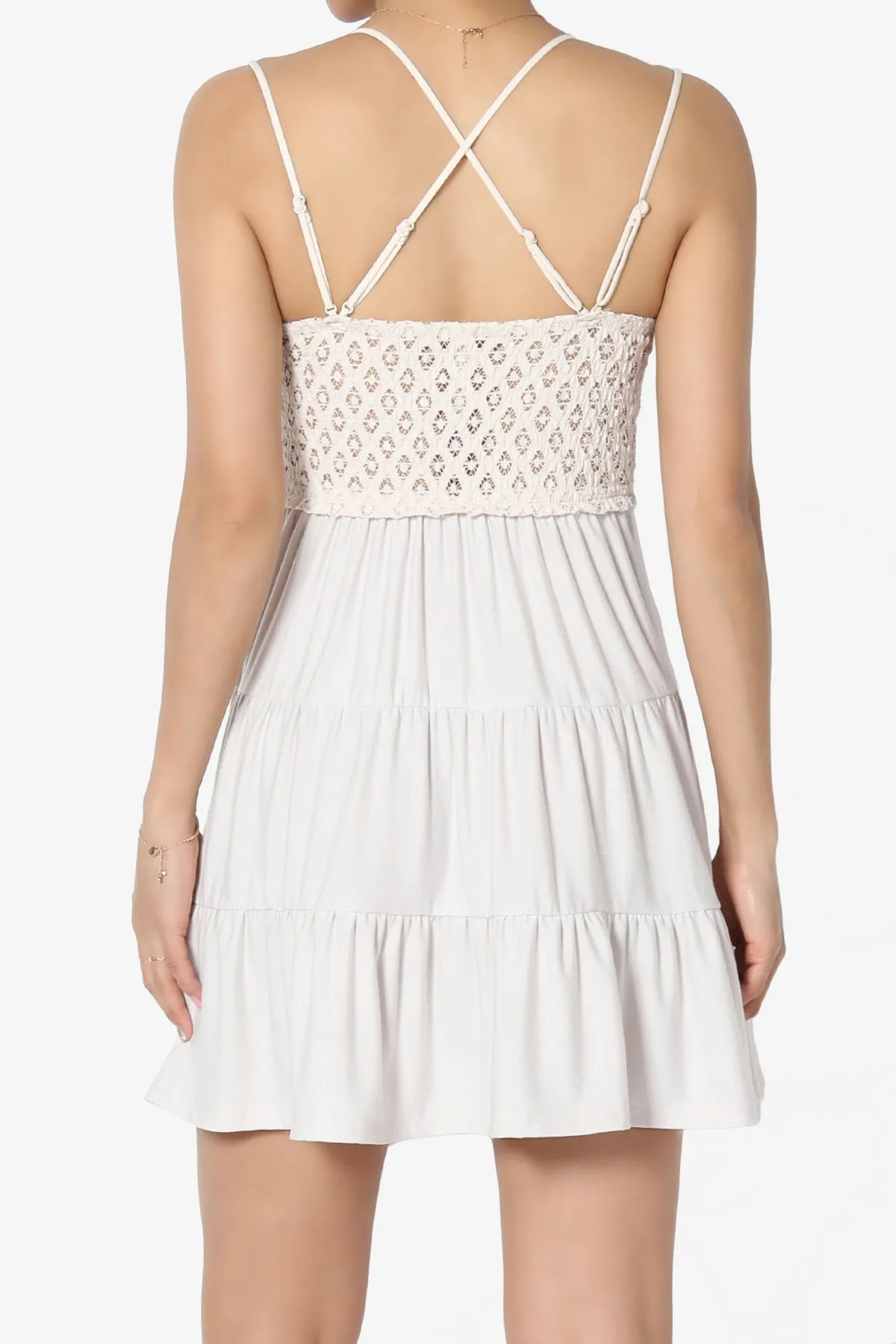 Adella Crochet Lace Tiered Cami Tunic PLUS