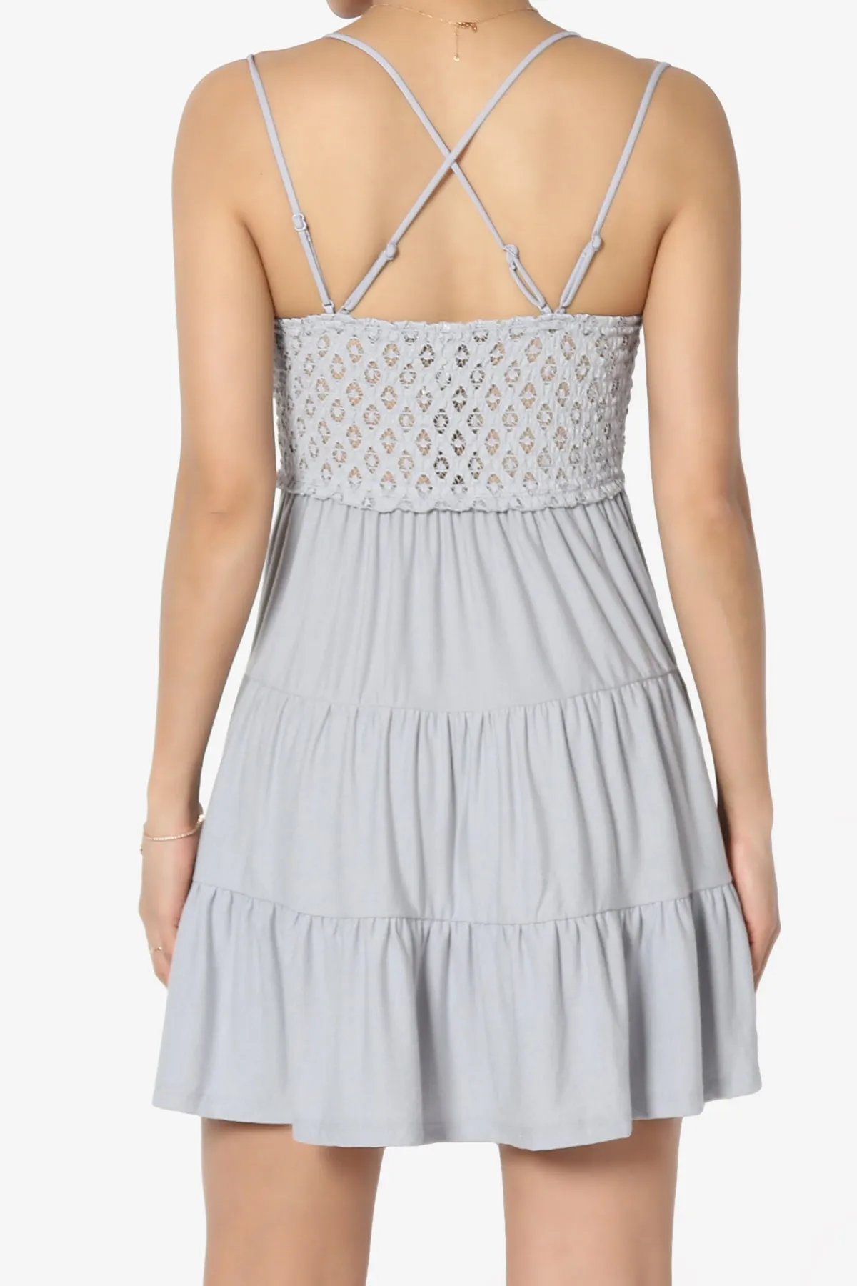 Adella Crochet Lace Tiered Cami Tunic PLUS