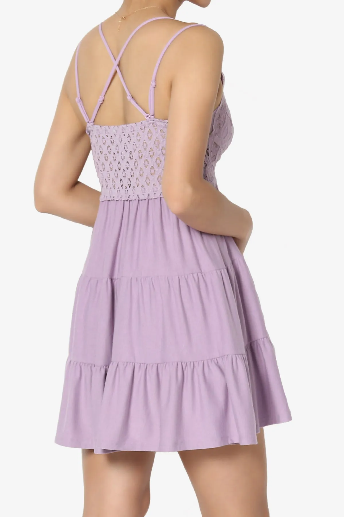 Adella Crochet Lace Tiered Cami Tunic PLUS