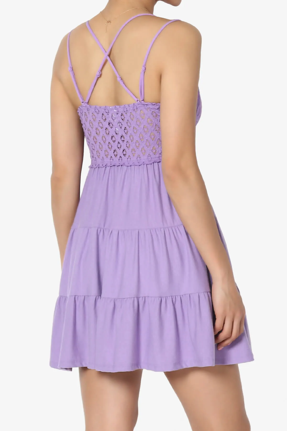 Adella Crochet Lace Tiered Cami Tunic PLUS
