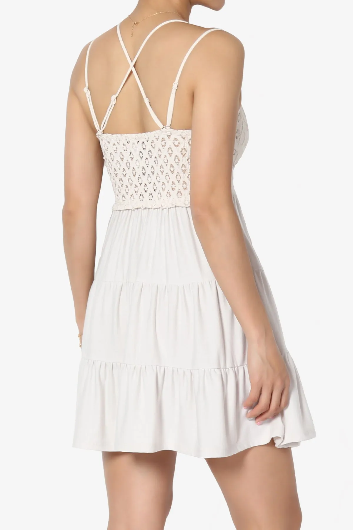 Adella Crochet Lace Tiered Cami Tunic PLUS