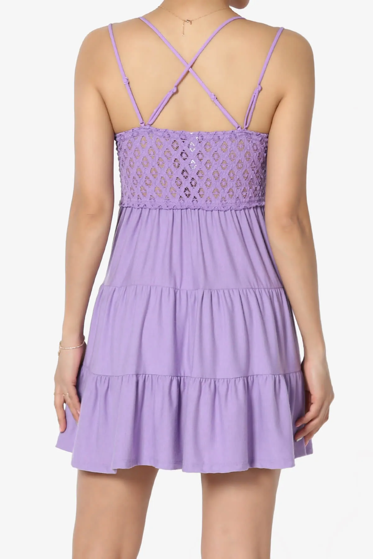 Adella Crochet Lace Tiered Cami Tunic PLUS