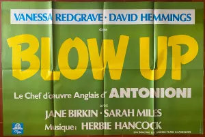 Affiche BLOW-UP Michelangelo ANTONIONI David HEMMINGS Jane BIRKIN 80x120cm 1987