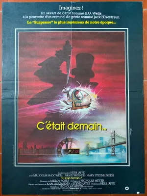 Affiche C'ETAIT DEMAIN Time after time MALCOLM McDOWELL Nicholas Meyer 40x60cm