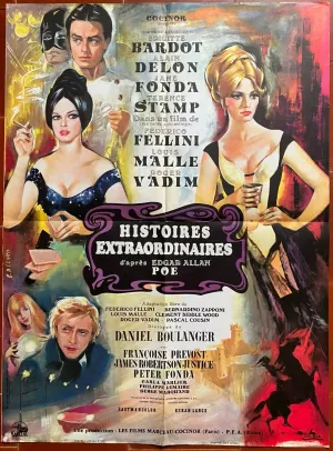 Affiche HISTOIRES EXTRAORDINAIRES Alain Delon BRIGITTE BARDOT Jane Fonda 60x80cm