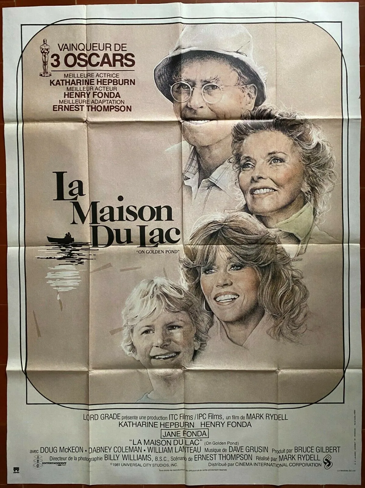 Affiche LA MAISON DU LAC On gold pond KATHARINE HEPBURN Henry Fonda 120x160cm