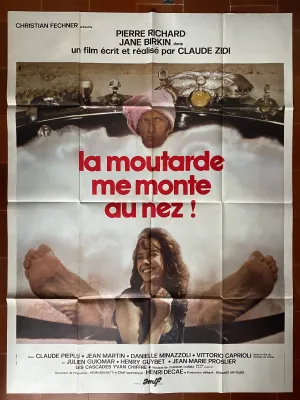 Affiche LA MOUTARDE ME MONTE AU NEZ Pierre Richard JANE BIRKIN 120x160cm