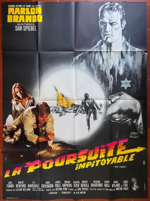 Affiche LA POURSUITE IMPITOYABLE The Chase MARLON BRANDO Jane Fonda 120x160cm