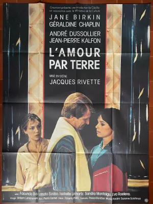Affiche L'AMOUR PAR TERRE Jacques RIVETTE Jane BIRKIN 120x160cm