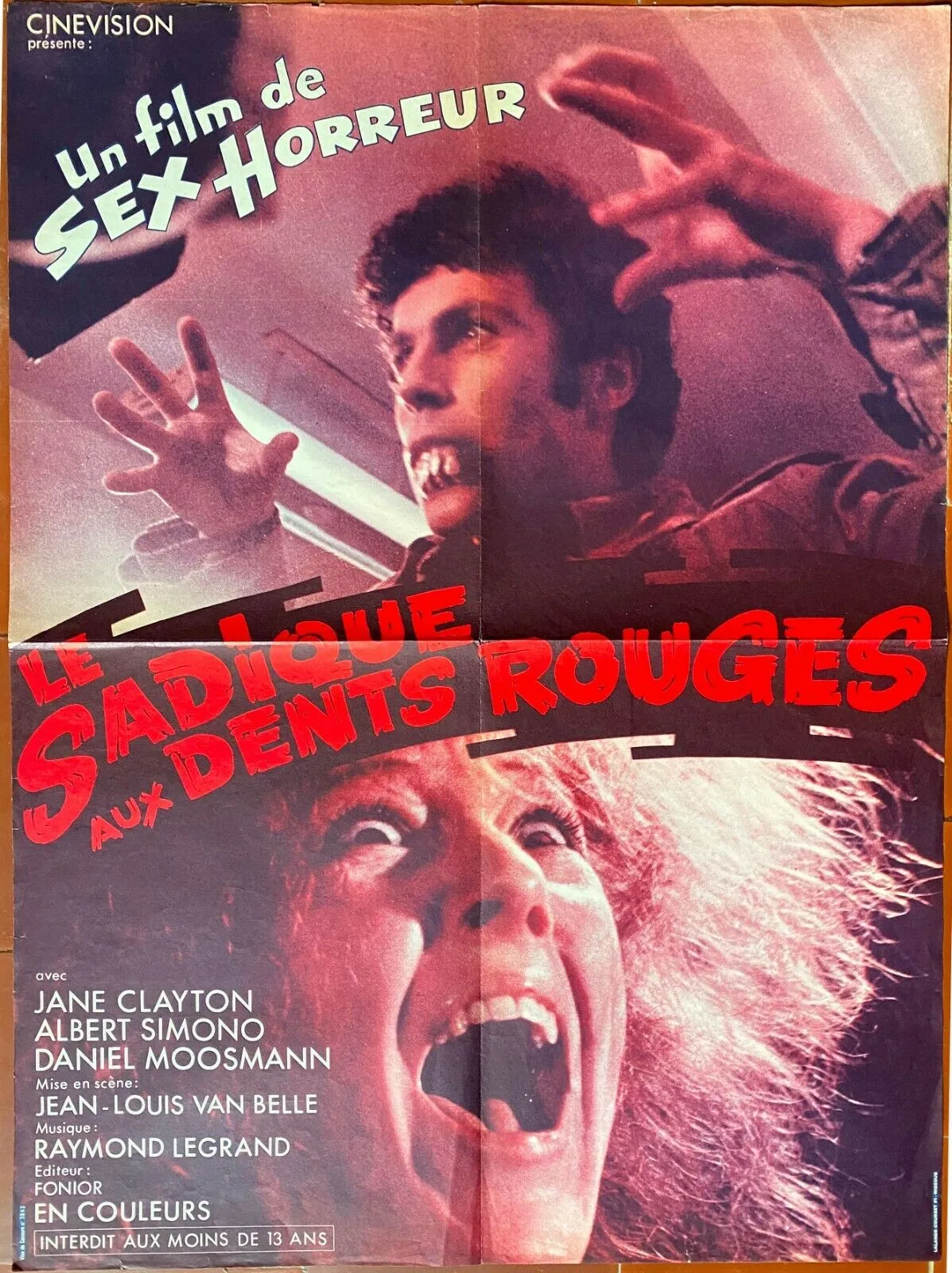 Affiche LE SADIQUE AUX DENTS ROUGES Jean-Louis Van Belle DANIEL MOOSMANN 60x80cm