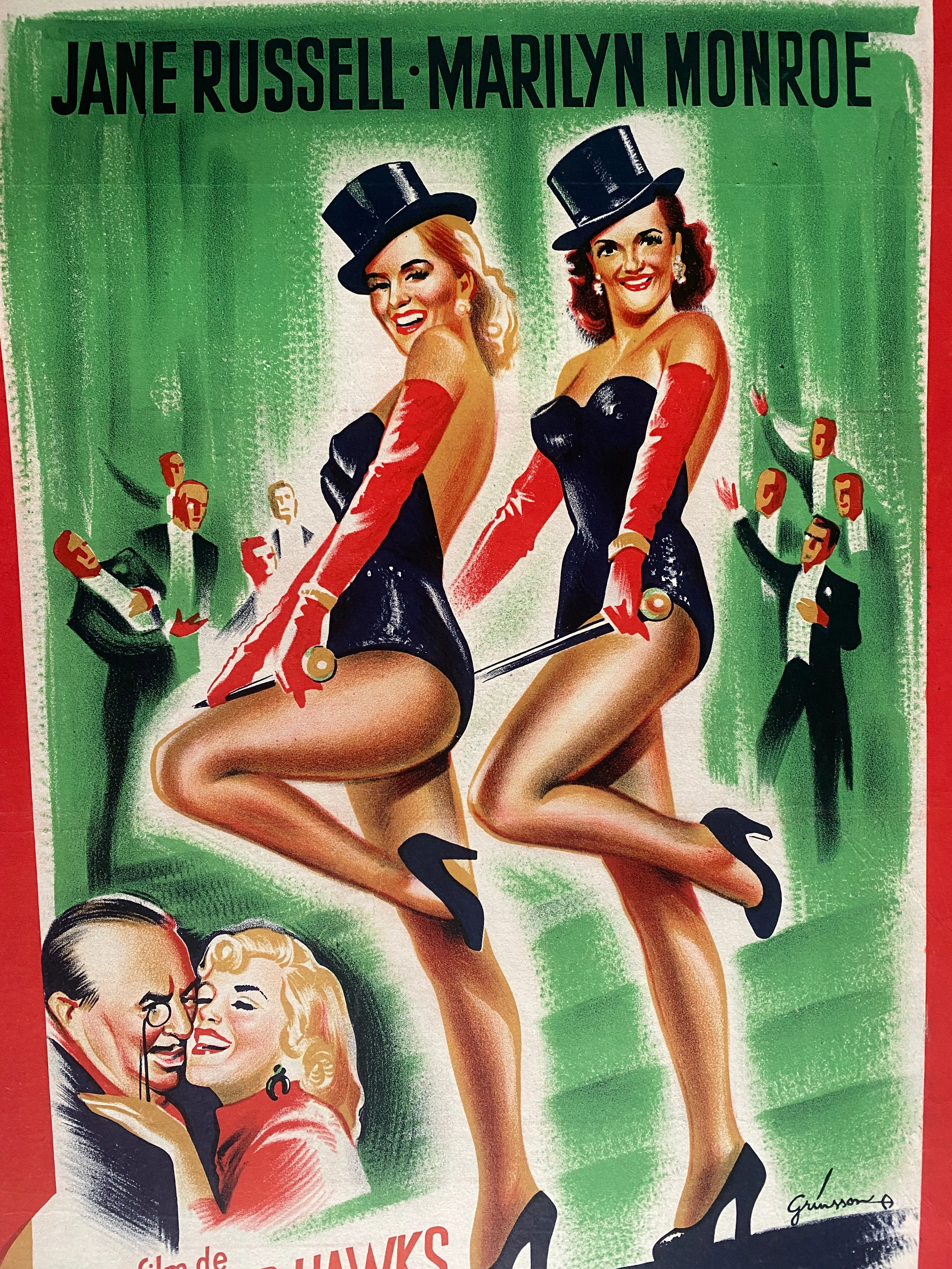 Affiche LES HOMMES PREFERENT LES BLONDES Gentlemen prefer MARILYN MONROE 1953