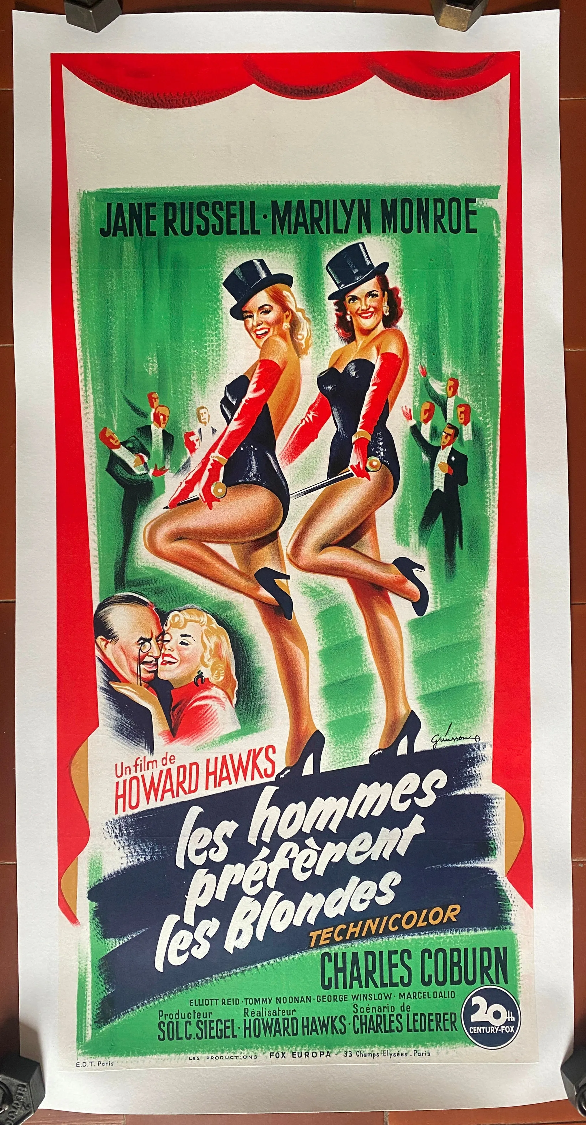 Affiche LES HOMMES PREFERENT LES BLONDES Gentlemen prefer MARILYN MONROE 1953