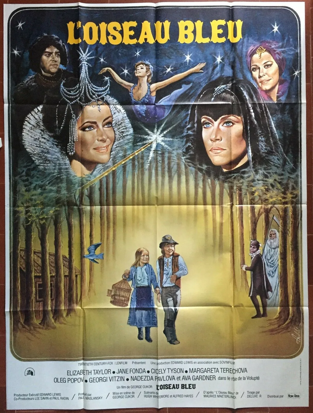 Affiche L'OISEAU BLEU Blue Bird ELIZABETH TAYLOR Jane Fonda 120x160cm