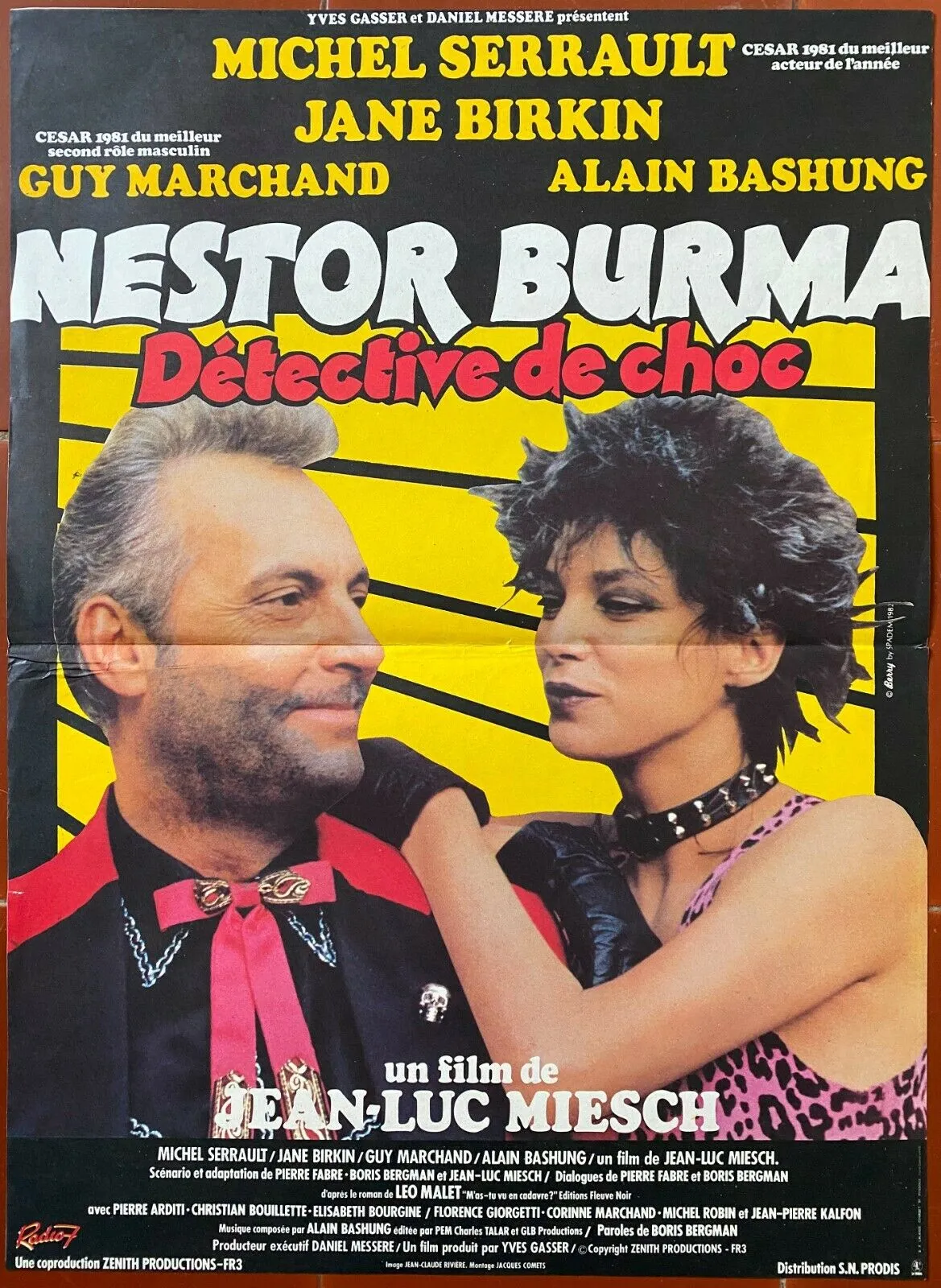 Affiche NESTOR BURMA DETECTIVE DE CHOC Michel Serrault JANE BIRKIN 40x60cm