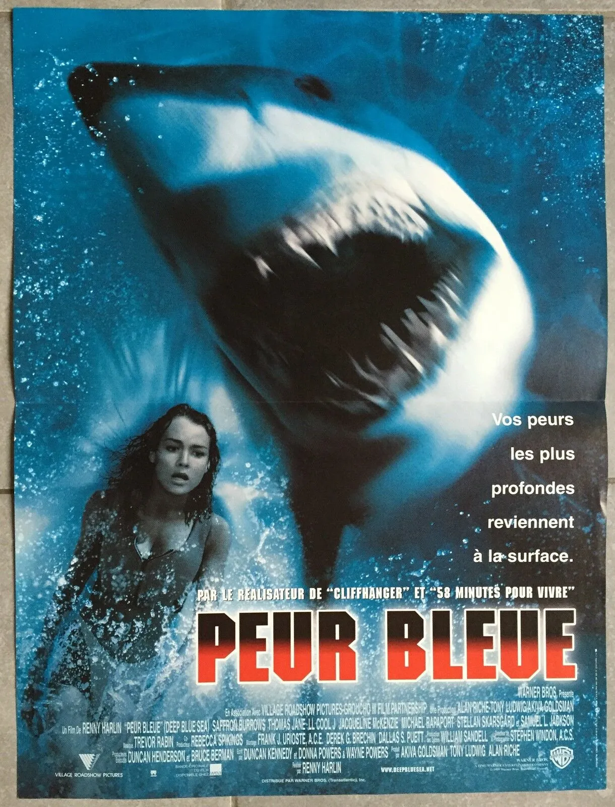Affiche PEUR BLEUE Deep blue sea THOMAS JANE Saffron Burrows 40x60cm