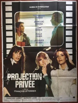 Affiche PROJECTION PRIVEE François Fabian JANE BIRKIN Jean-Luc Bideau 120x160cm