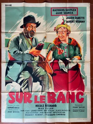Affiche SUR LE BANC Robert Vernay RAYMOND SOUPLEX Jane Sourza 120x160cm