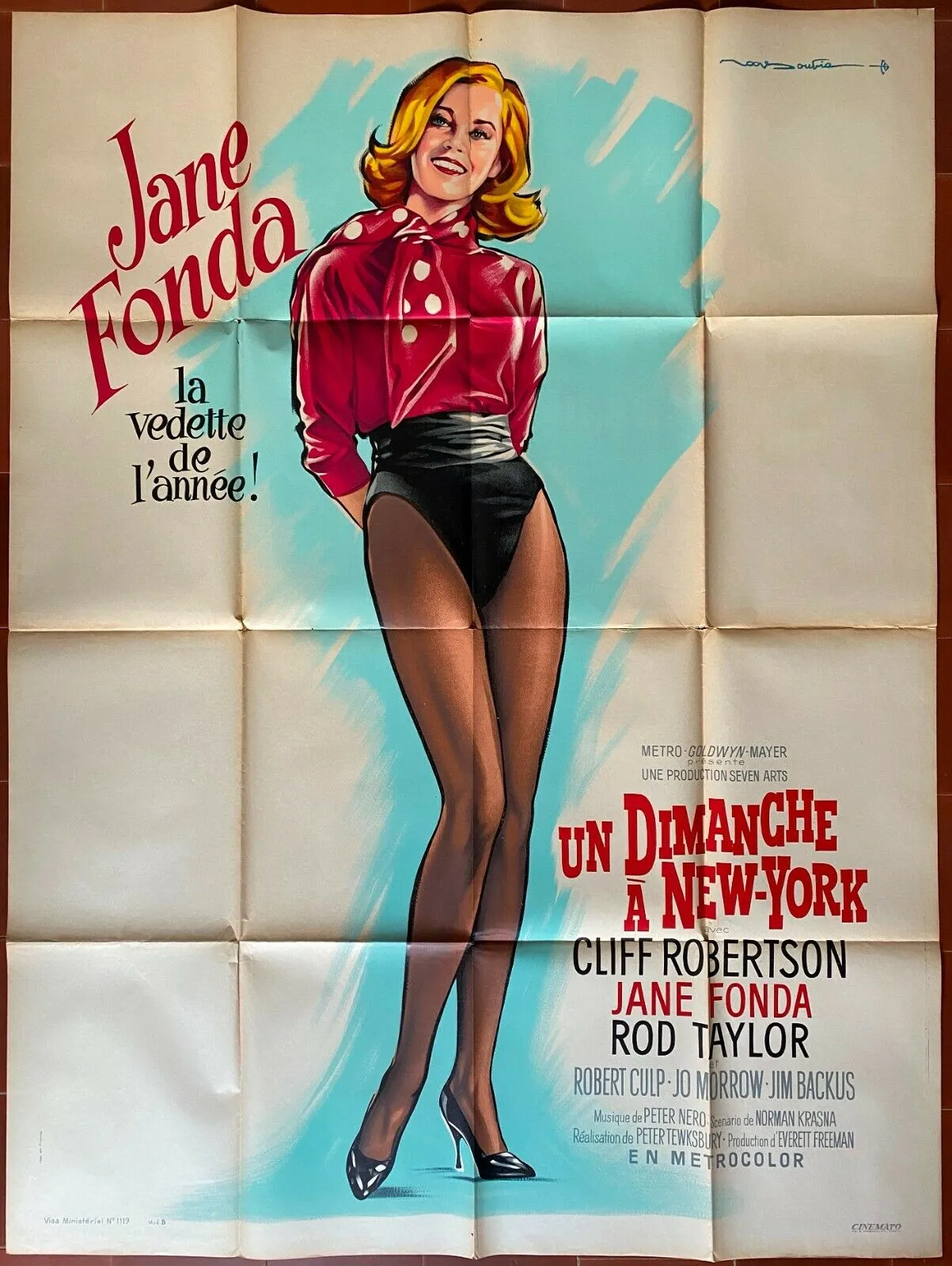 Affiche UN DIMANCHE A NEW-YORK Sunday in New-York JANE FONDA 120x160cm