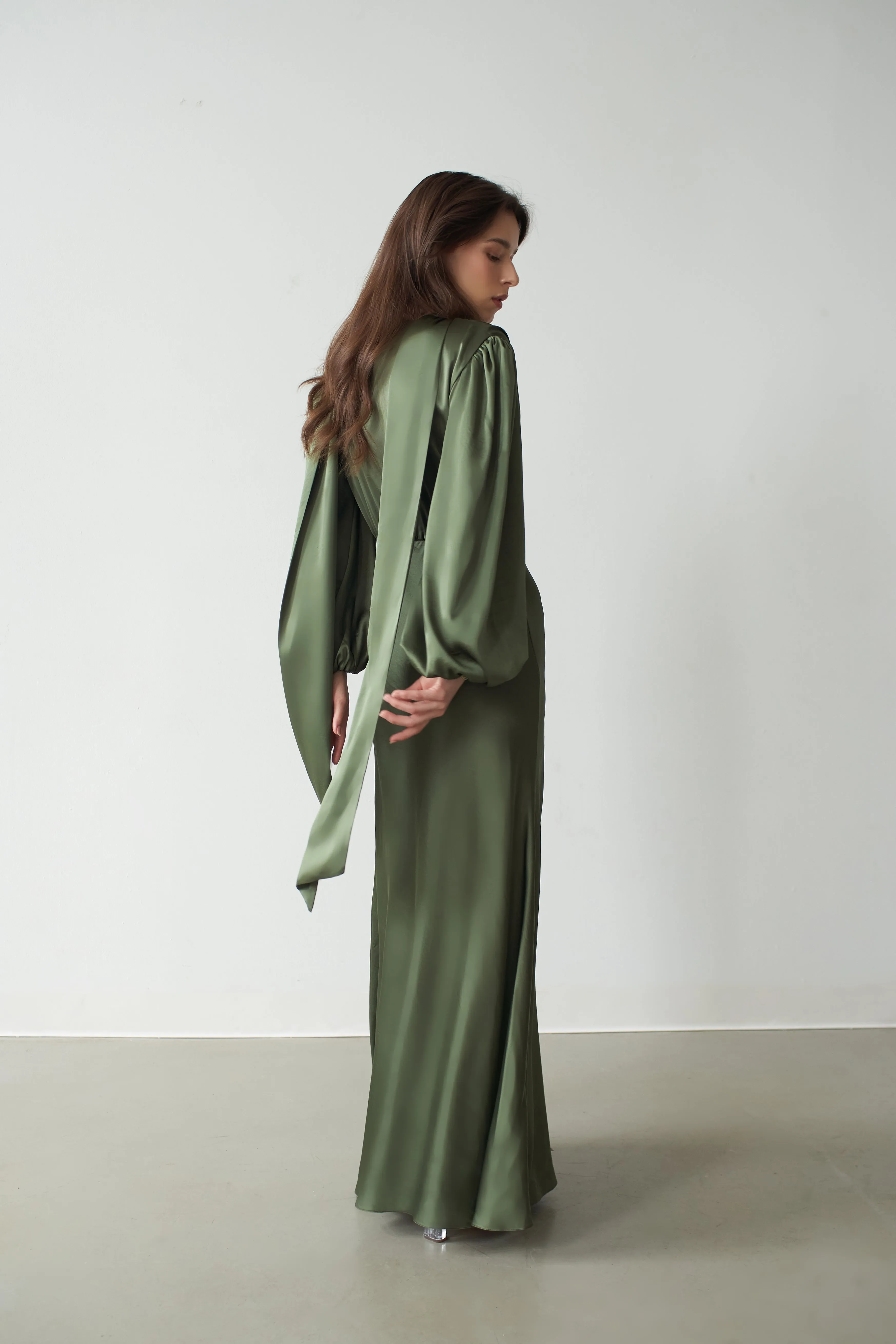 Alia Cowl Neck Gown Green Lily