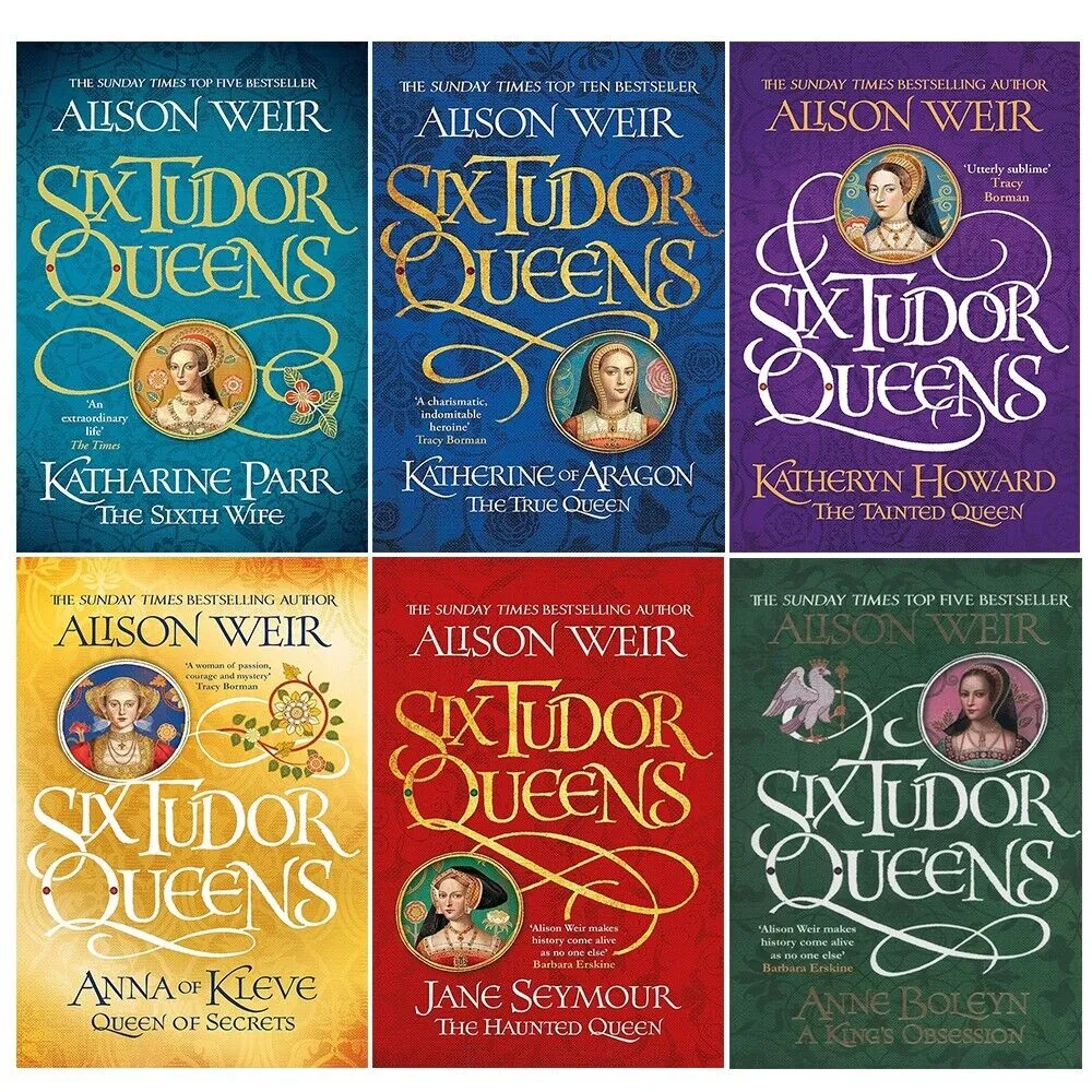 Alison Weir Six Tudor Queens Collection 6 Books Set (Katherine of Aragon, Jane Seymour, Anne Boleyn, Anna of Kleve, Katheryn Howard, Katharine Parr)
