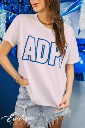 Alpha Delta Pi PR Simple Letters Tee