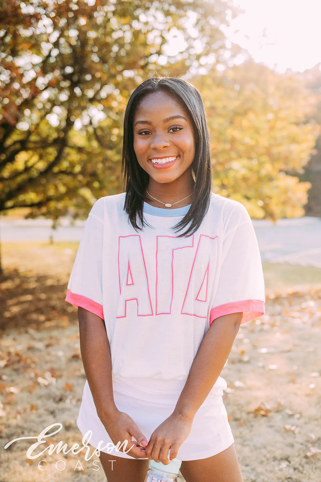 Alpha Gamma Delta PR Simple Colorblock Ringer Tee