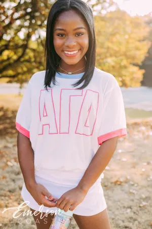 Alpha Gamma Delta PR Simple Colorblock Ringer Tee