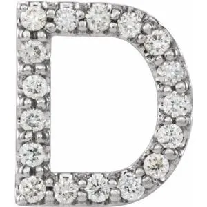Alphabet diamond block earring