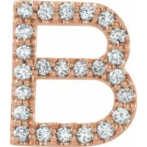 Alphabet diamond block earring