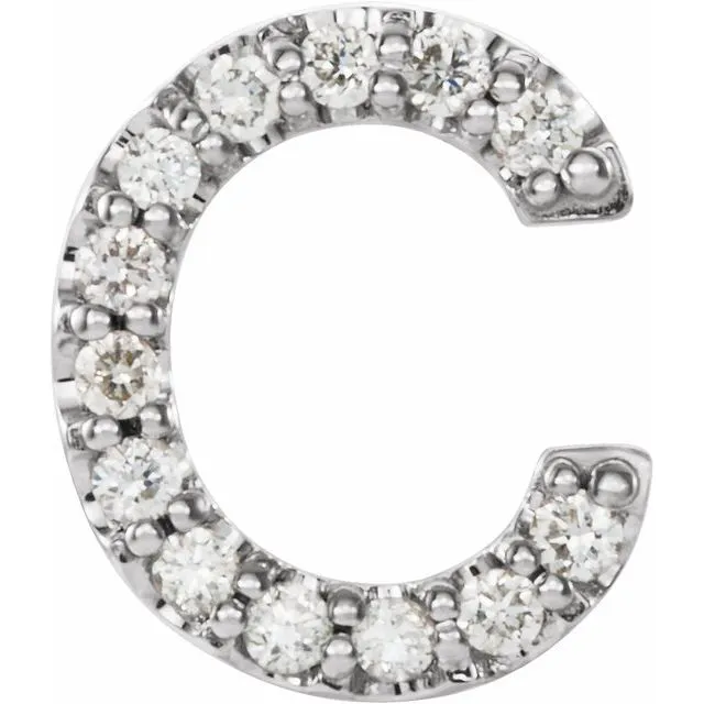 Alphabet diamond block earring