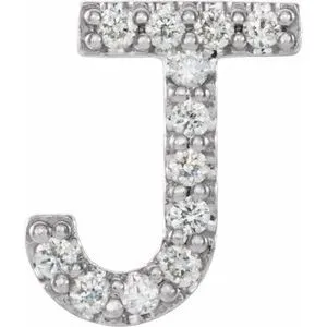 Alphabet diamond block earring