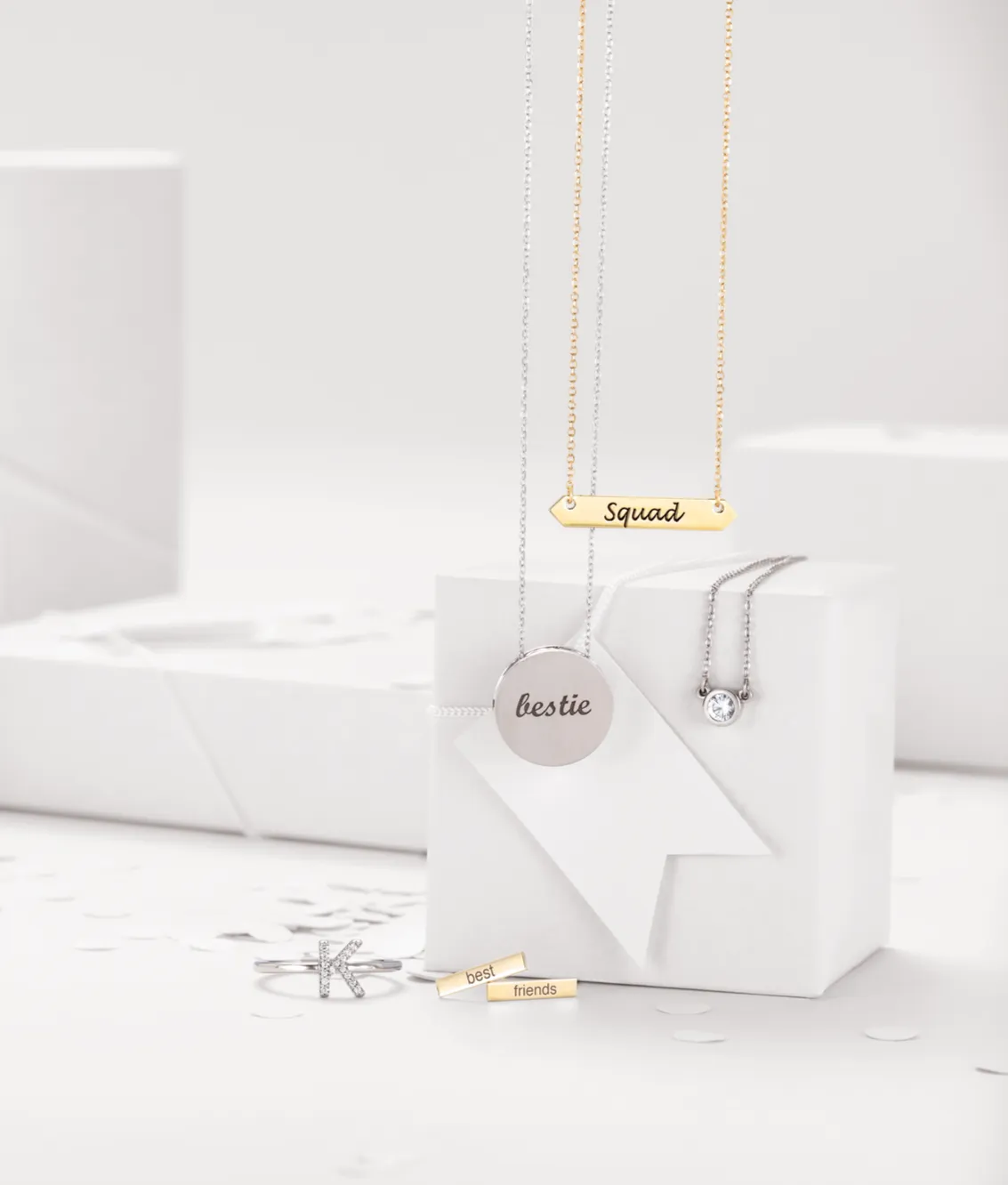 Alphabet diamond block ring