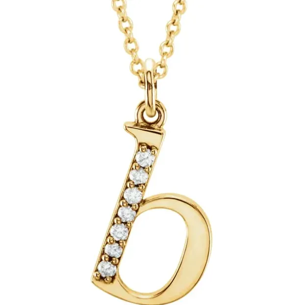 Alphabet Lowercase Diamond Letter Necklace