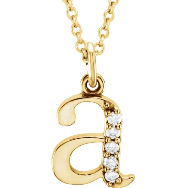 Alphabet Lowercase Diamond Letter Necklace