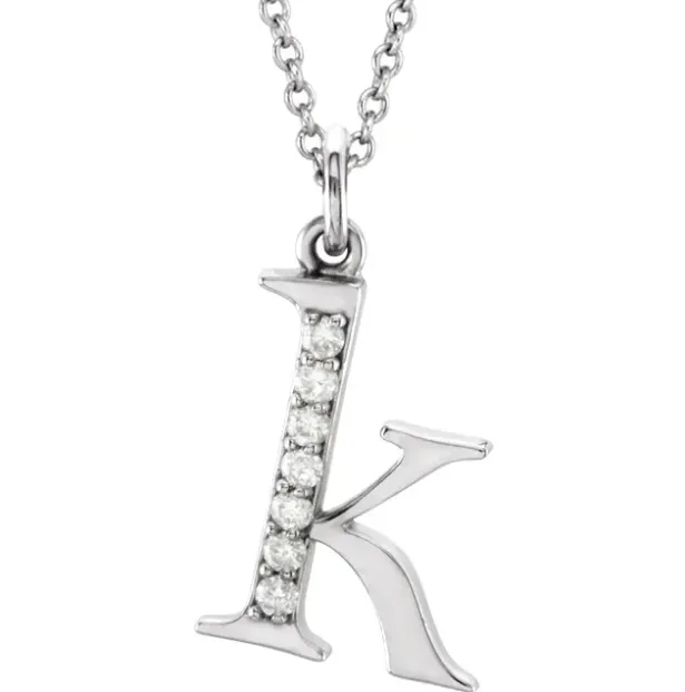 Alphabet Lowercase Diamond Letter Necklace