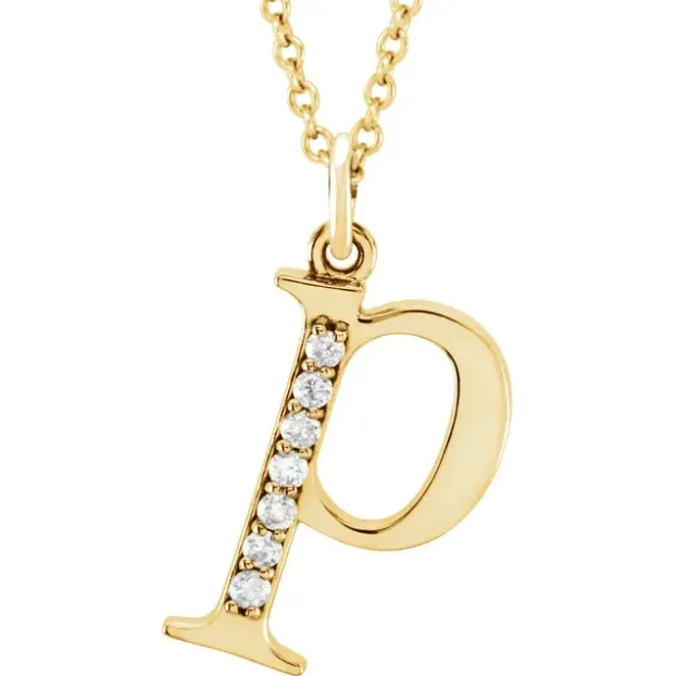 Alphabet Lowercase Diamond Letter Necklace
