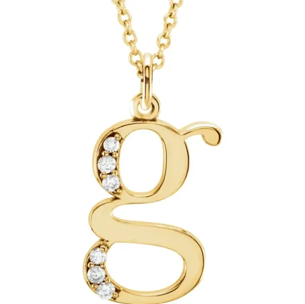 Alphabet Lowercase Diamond Letter Necklace